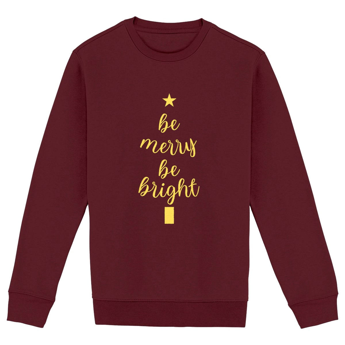 Heavyweight Unisex sweat-shirt: Be Merry, Be Bright Holiday Style - front_burgundy