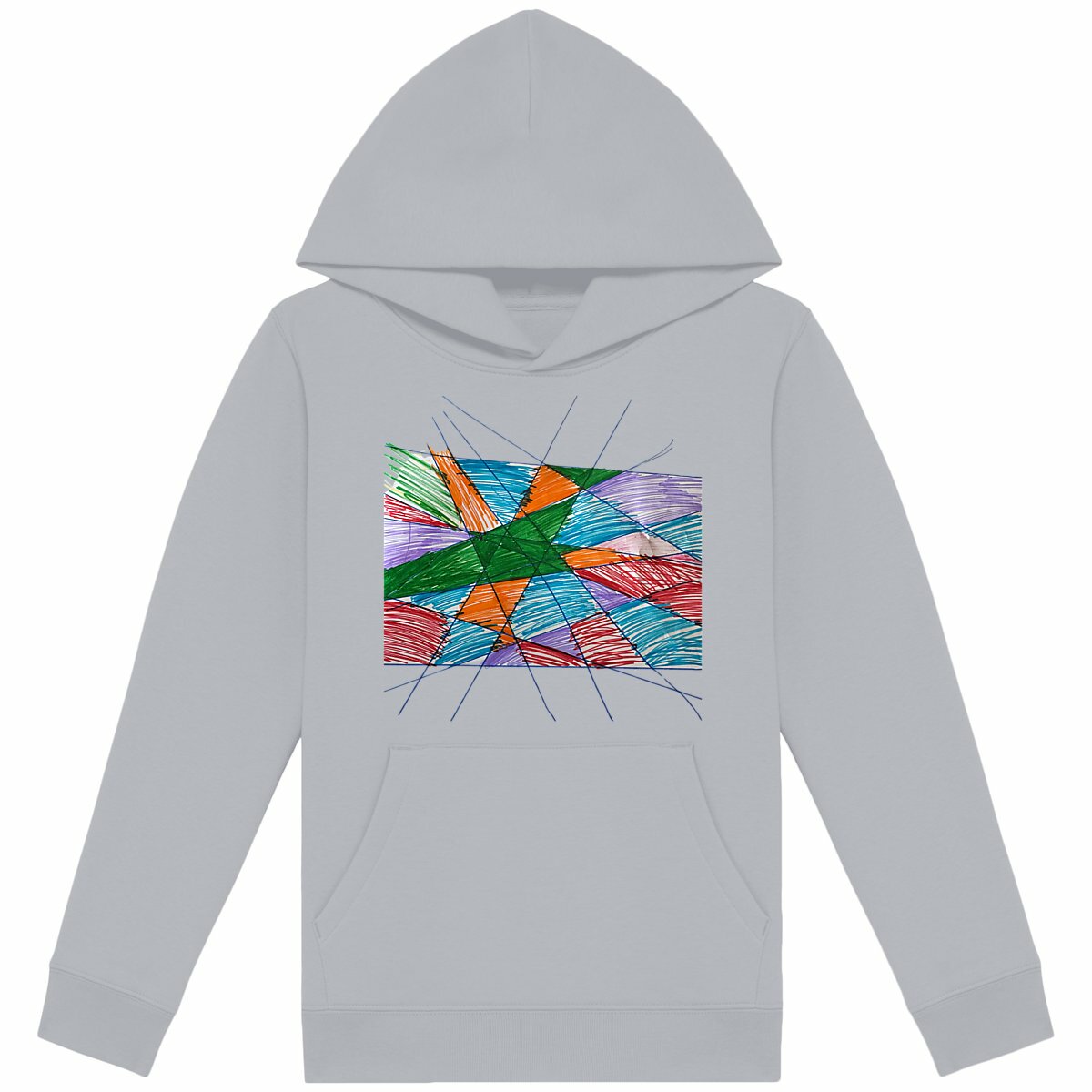Kids lightweight hoodie with Geometric Stained Glass Design